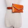 Wild rivet two-layer cowhide leather belt bag