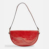 Niche Design Half-moon Textured Underarm Single Shoulder Saddle Bag