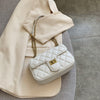 One-shoulder diamond chain crossbody all-match small square bag