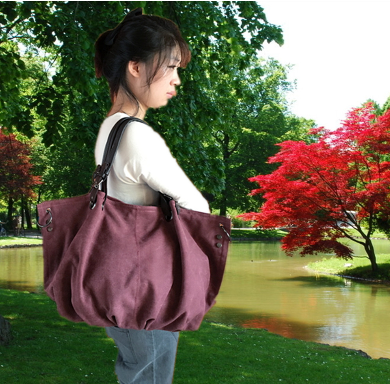 Fashion Cloth One Shoulder Lady Cross Strap Dumpling Canvas Bag Large Capacity Canvas Bag