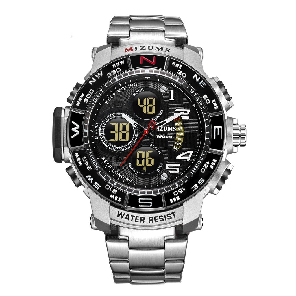 Men's Steel Band Sports Quartz Digital Watch