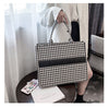 Houndstooth Tartan Large Capacity Shoulder Tote Bag