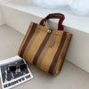 Fashion High-quality Striped Contrasting Color Shopping Bag