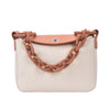 Painted Thick Chain Portable Large-capacity Canvas Bag Hit Color PU Single Shoulder