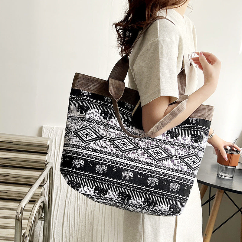 Ethnic Style Large Bag Fashion Simple Large Capacity Tote