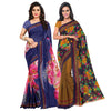 PACK OF 2 - Women's Bhagalpuri Georgette Saree Indian Traditional Saree Wedding Dress Handmade Famous Actress Style Party Wear Free Size  Ethenic Wear Clothes For Women