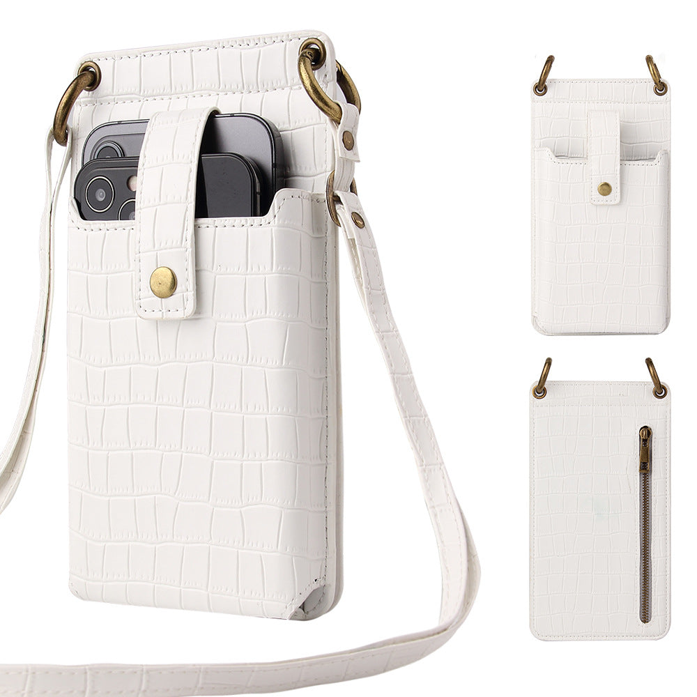 Multi-function Crossbody Bag For Mobile Phone Crocodile Pattern Wallet Card Holder