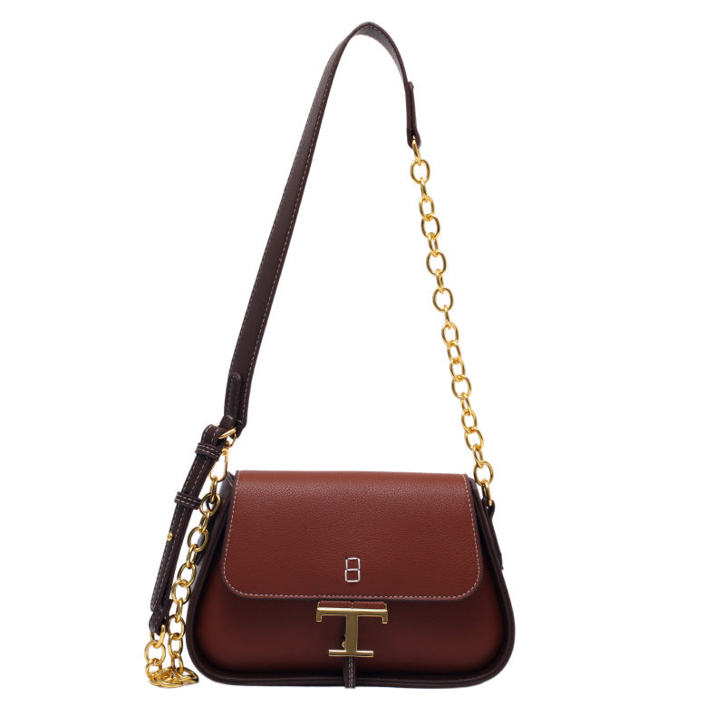 Fashion Letter Metal Buckle Trendy Female Bag Color Matching