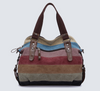 Rainbow striped canvas bag