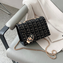 Chain Small Square Texture Messenger Bag Female All-match Ins Female