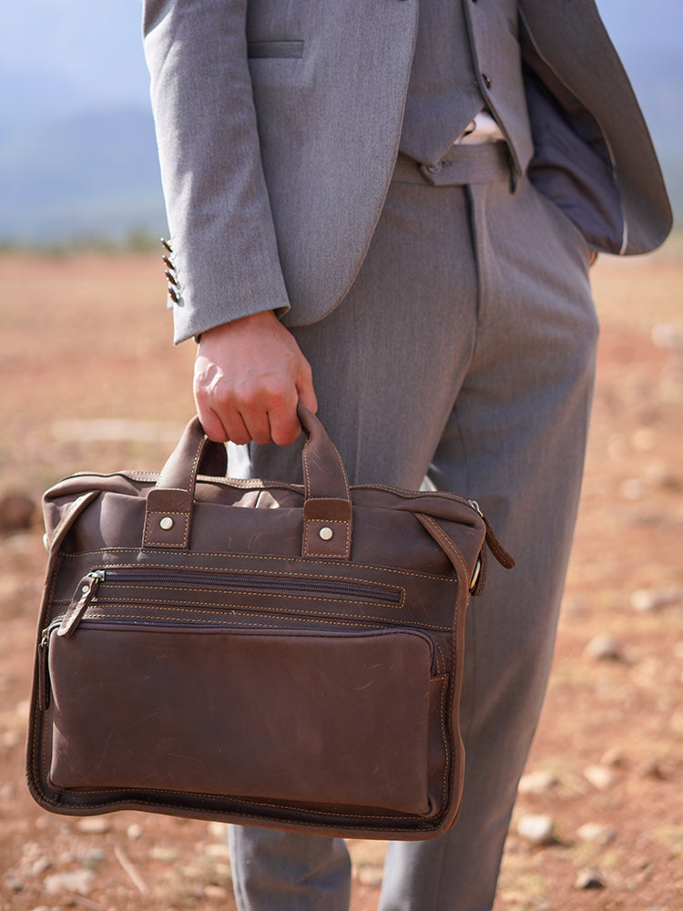 Men's Fashion Vintage Crossbody Computer Briefcase