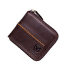 Genuine Leather Men's Horizontal Multi-card Zipper