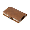 RFID ID Bank Card Holder PU Mini Metal Wallet