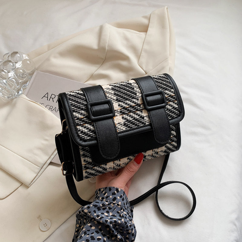 Women's Fashion Plaid Messenger Bag Casual One Shoulder