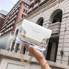 2021 Women Fashion Brand Design Small Square Shoulder Bag Clear Transparent PU Composite Messenger Bags New Female Handbags