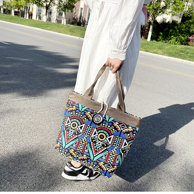 Ethnic Style Large Bag Fashion Simple Large Capacity Tote