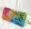 Colorful graffiti rhombic big bag