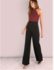 European and American women's sexy jumpsuit hanging neck sequins stitching trumpet jumpsuit trousers