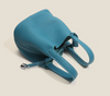 Colorblock Vegetable Basket Leather Bucket Bag