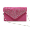 Satin Hot Drilling With Cover Dinner Bag European And American Clutch Chain Cross-shoulder Bag