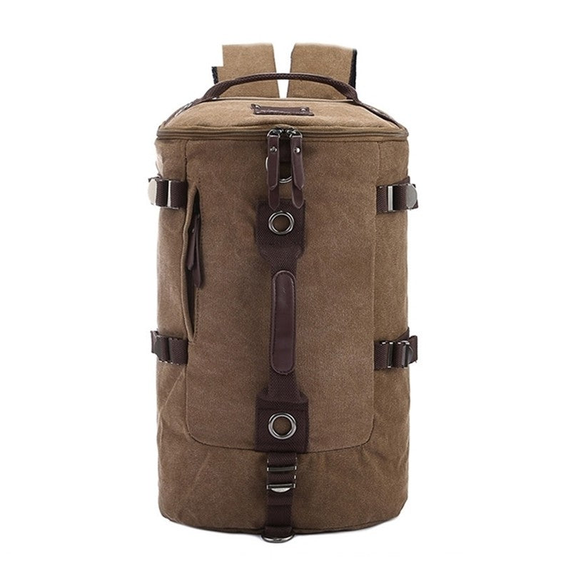 Large Capacity Travel Mountaineering Canvas Bucket Shoulder Backpack Bags