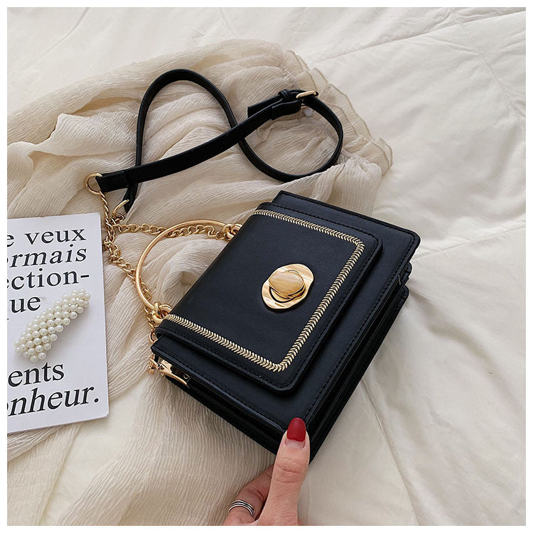 Chain texture shoulder messenger bag