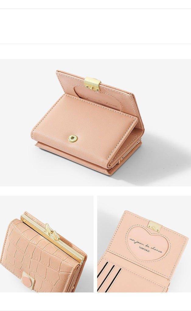 Multi Clip Short Folding Zero Wallet
