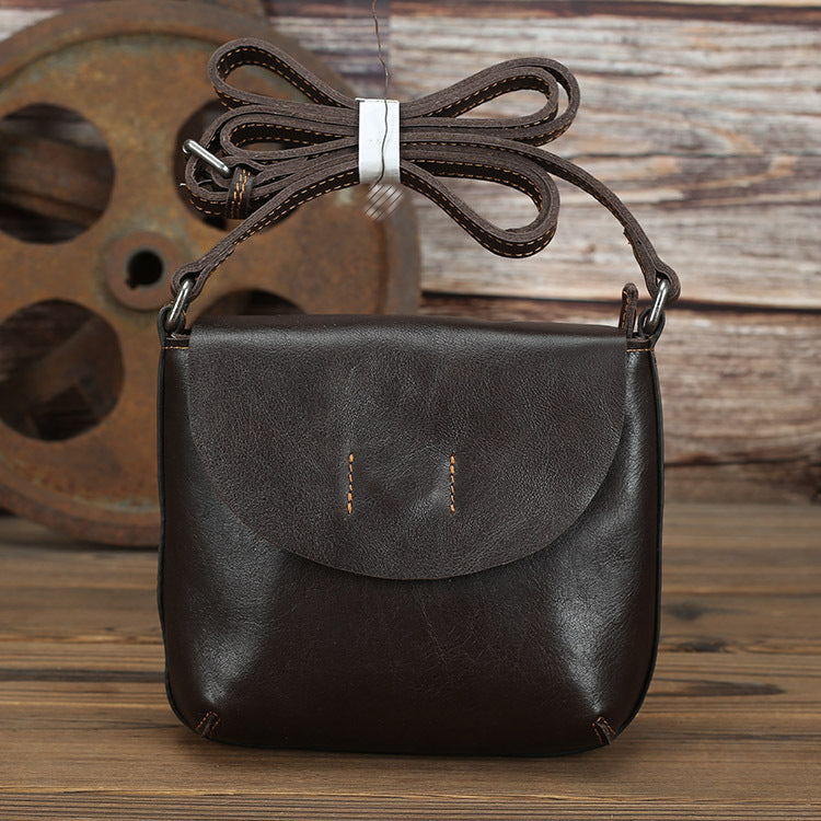 Retro Simple Leather Crossbody Bag For Women