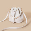 Cowhide Bucket Cloud Pearl Handbag