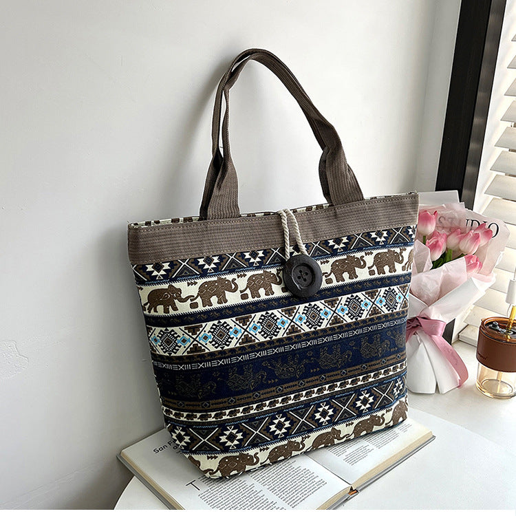 Ethnic Style Large Bag Fashion Simple Large Capacity Tote