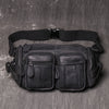 Men's Leather Large-capacity Frosted Cowhide Chest Bag