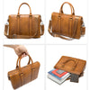Men's Simple Solid Color Leather Briefcase