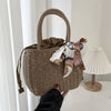 Woven Portable Women's Fashion Small  And Simple Small Square Bag