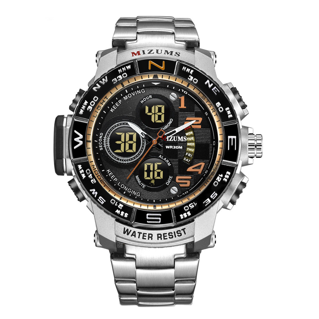 Men's Steel Band Sports Quartz Digital Watch