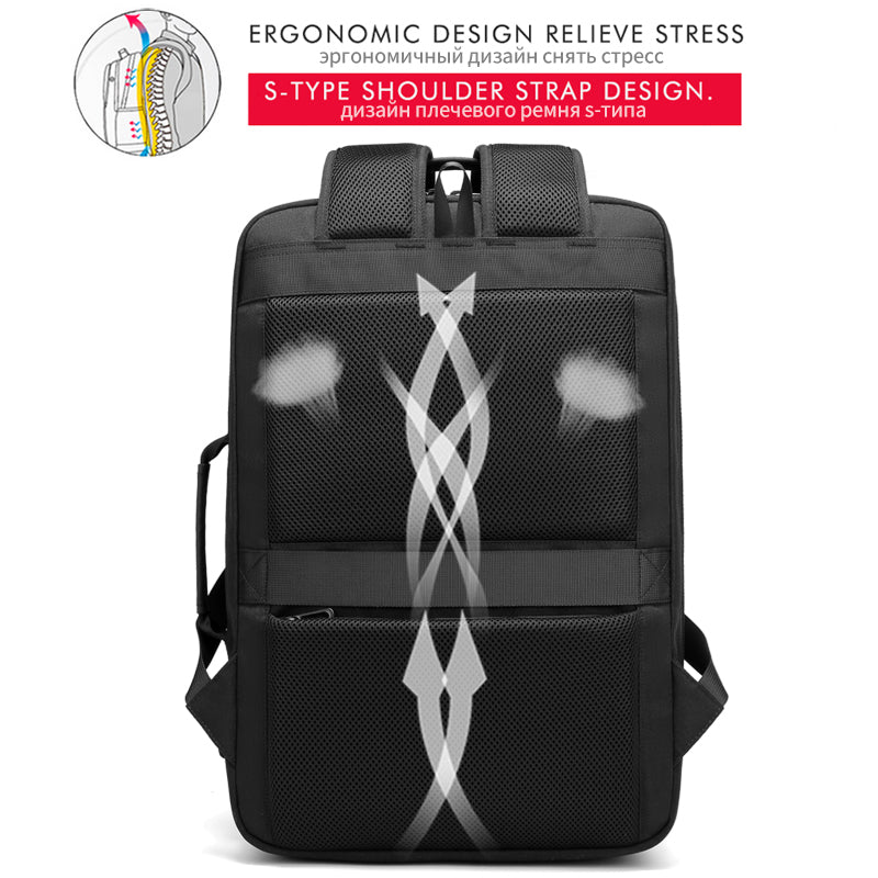 Business Casual Backpack PVC Waterproof Laptop Bag Travel Backpack Urban Fashion Outdoor Men's Bag