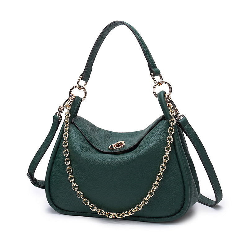 Ladies Chain Toe Layer Leather Tote Bag