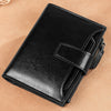 Women's leather card holder with leather buckle