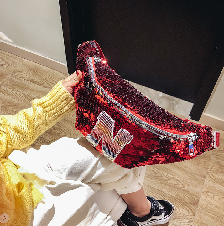 Fanny Pack Korean Children 2021 New Trend Sequins Mini Shoulder