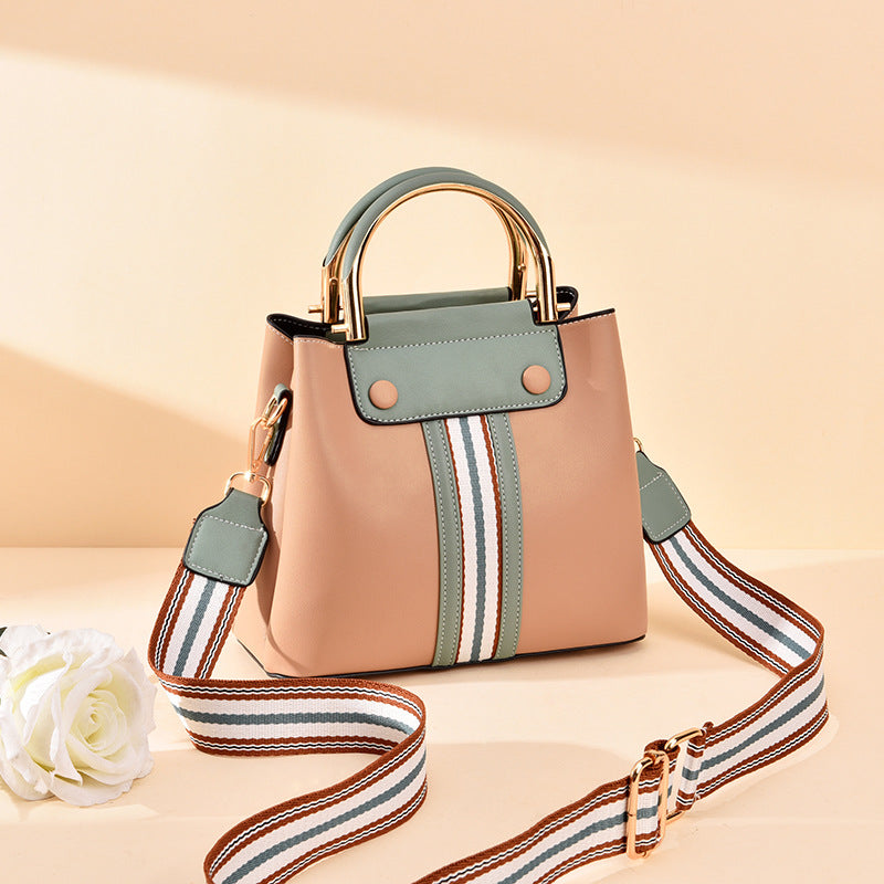 Three-layer contrast handbag