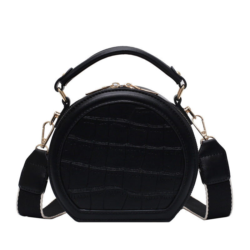 Stone Pattern Round Shoulder Crossbody Bag