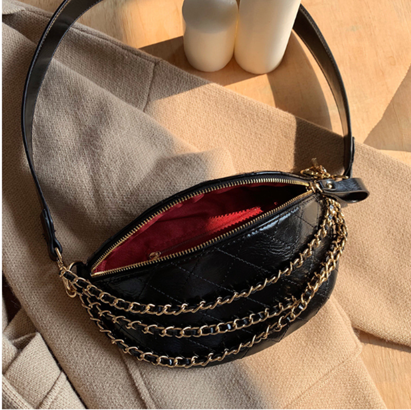 Small Texture Wide Band Chest Bag Women Diagonal Bag