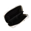 Simple Black And White Women's Purse Diamond Shaped Short PU Wrist Strap Zipper Large Capacity