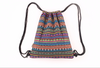 New color jacquard national wind drawstring bag shoulder bag flower cloth bundle pocket backpack