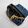 Blue oversized denim quilted shoulder messenger bag chain bag