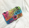 Colorful graffiti rhombic big bag