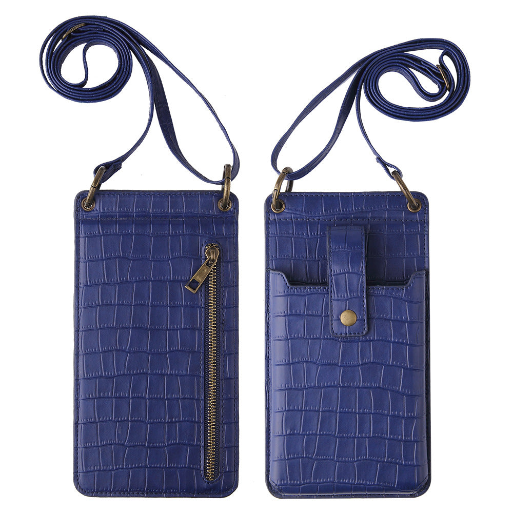 Multi-function Crossbody Bag For Mobile Phone Crocodile Pattern Wallet Card Holder