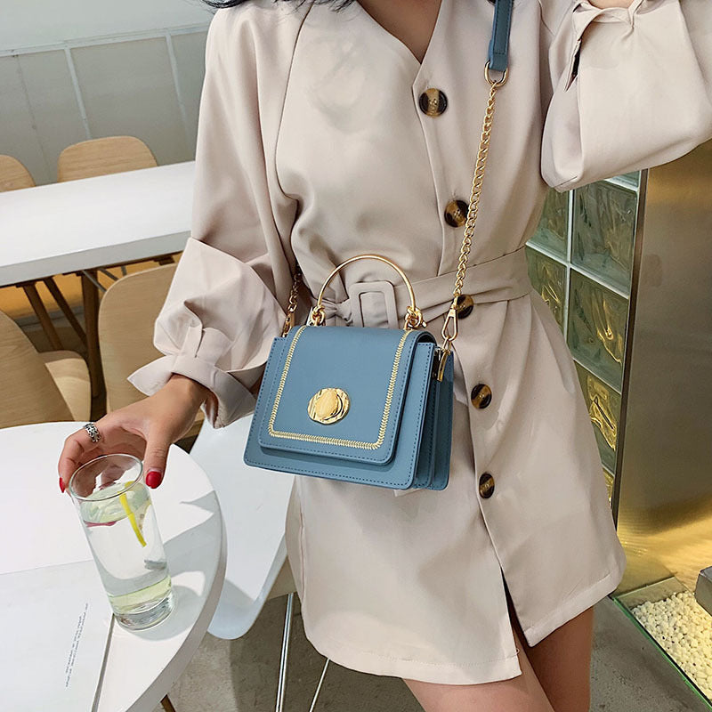 Chain texture shoulder messenger bag