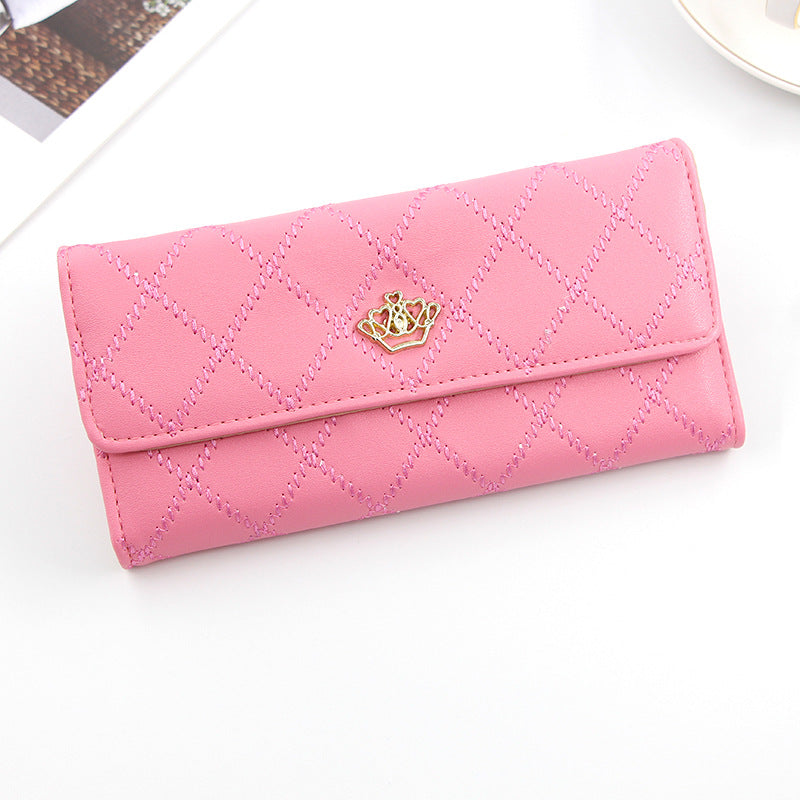 Fashion Candy Color Crown Lady Clutch Multi-card Wallet