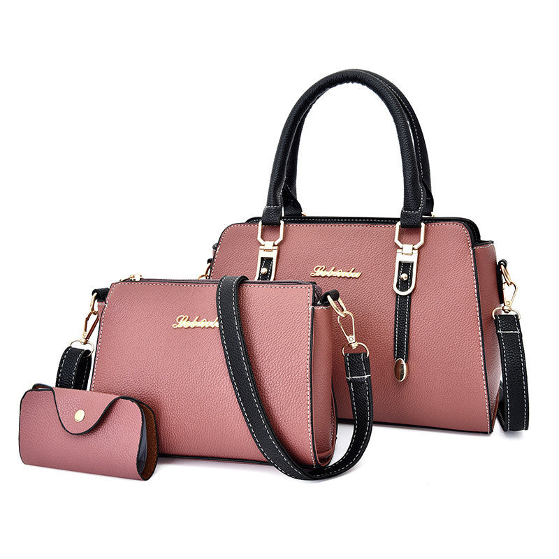 Fashionable Simple And Versatile Picture-and-mother Three-piece Single-shoulder Messenger Bag