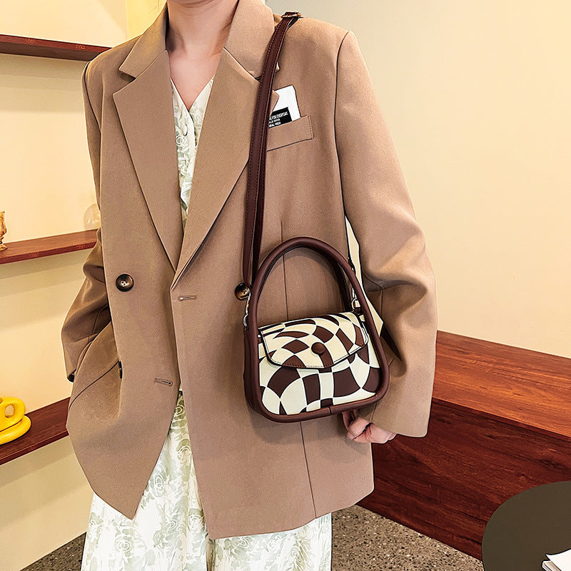 Spring Trend Retro Color Blocking Texture Bag